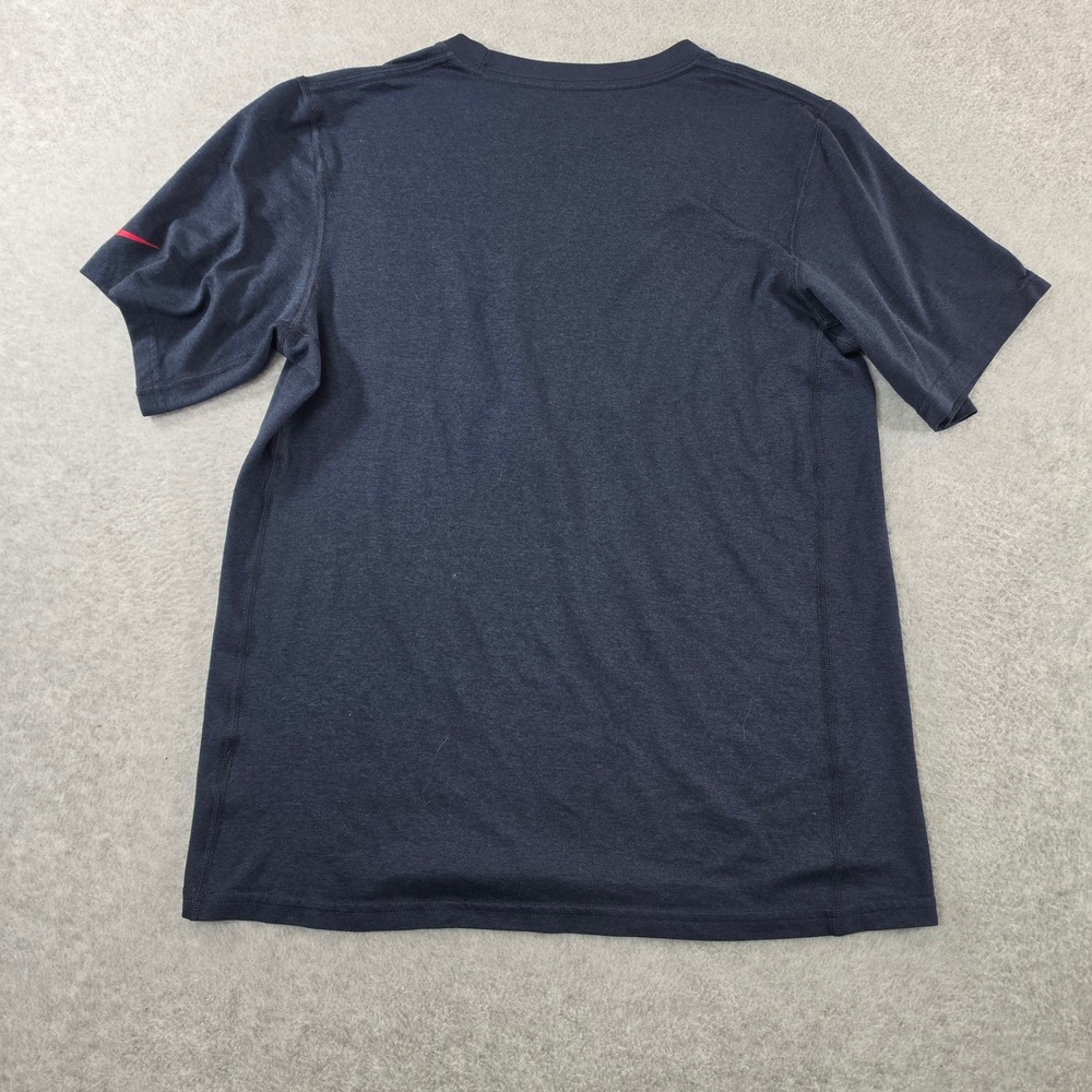 Nike Mens Dri-FIT Navy Blue Heathered Short Sleeve Performance T-Shirt Small